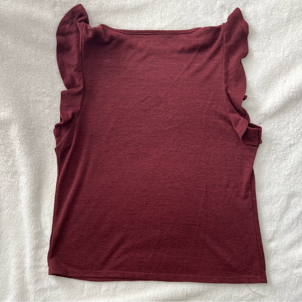 a new day Women's Burgundy Ruffle Tank Top